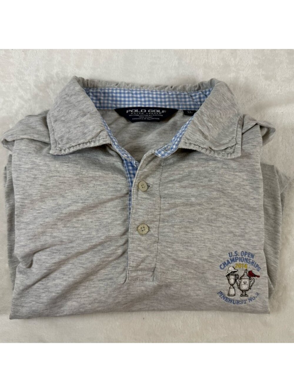 Polo Golf Ralph Lauren Performance Polo Shirt US Open Pinehurst Men XLarge Gray